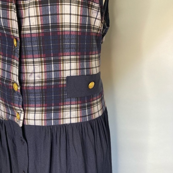 More En Focus Button Down Plaid Dress Sz 16 - Picture 4 of 8